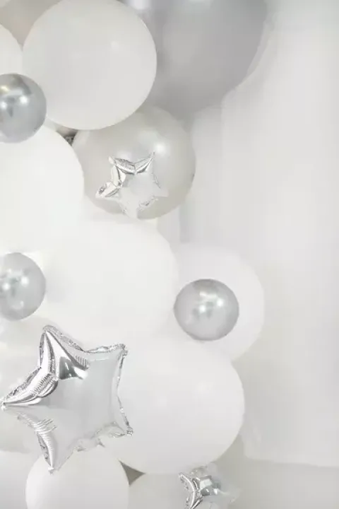 Balony srebrne Chrome Shiny - Glossy balloons 46 cm 5 szt.