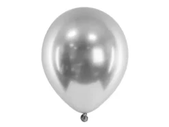 Balony srebrne Chrome Shiny - Glossy balloons 46 cm 5 szt.