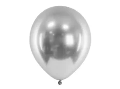 Balony srebrne Chrome Shiny - Glossy balloons 12'' 50 szt.