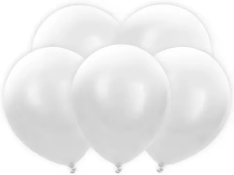 Balony świecące LED zestaw BIAŁE mix 30 cm 5 szt.