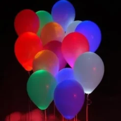 Balony świecące LED zestaw KOLOROWE mix 30 cm 5 szt.