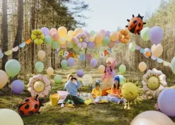 Balony foliowe do girland Stokrotki, średnica 65 cm, kremowe 4 szt.