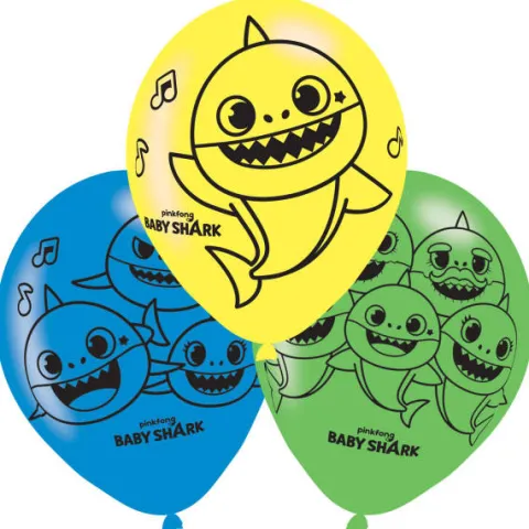 Balony gumowe BABY SHARK 11" 6 szt.
