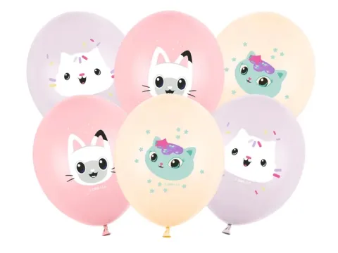 Balony gumowe Koci Domek Gabi zestaw 6 szt.