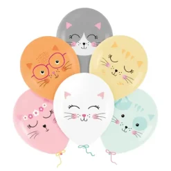 Balony gumowe Kotki 12 cali 6 szt.