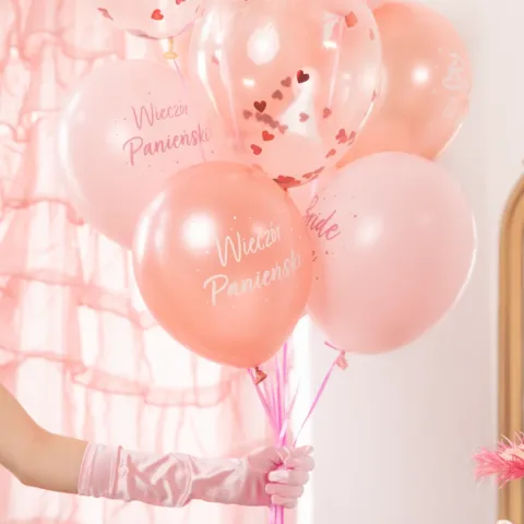 Balony gumowe Wieczór Panieński Rose Gold 12 cali 6 szt.