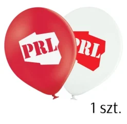 Balony gumowe z nadrukiem PRL - 12 cali biało czerwone MIX - 1 szt.
