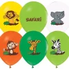 Balony gumowe z nadrukiem Safari Dżungla 30 cm 5 szt.