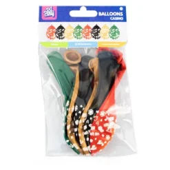Balony lateksowe Casino 30 cm kolorowe z nadrukiem