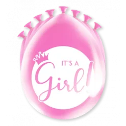 Balony lateksowe It's a girl, dziewczynka różowe 30 cm 8 szt.