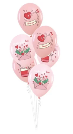 Balony lateksowe na Walentynki "Valentines Day" 6 szt. 12 cali