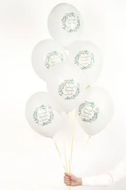 Balony Pierwsza Komunia Święta nadruk kwiaty 6 szt.