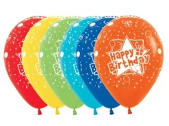 Balony Sempertex Happy Birthday Gwiazdki 12'' 1 sztuka Czerwony
