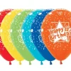 Balony Sempertex Happy Birthday Gwiazdki 12'' 1 sztuka Pomarańczowy