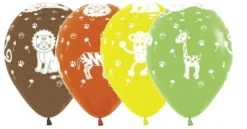 Balony Sempertex Zwierzęta z dżungli 12 cali 12 szt Mix kolorów