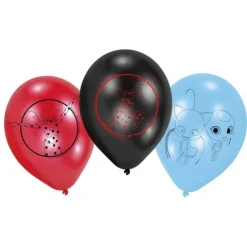 Balony z nadrukiem Miraculum Biedronka i Czarny Kot 6 szt.
