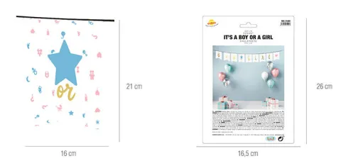 Baner girlanda Boy or Girl BABY SHOWER 220 cm