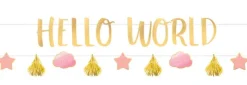 Baner Girlanda Hello World na Baby Shower - Girl