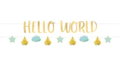 Baner Girlanda Hello World na Baby Shower - Boy