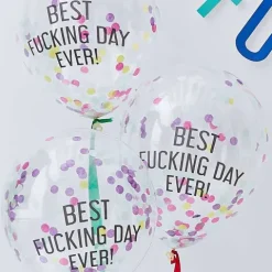Baner girlanda i balony urodzinowe śmieszny napis BEST DAY