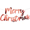 Baner "Merry Christmas" czerwony metalizowany 200 cm