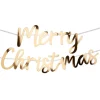 Baner "Merry Christmas" ZŁOTY metalizowany 200 cm
