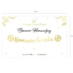 Baner girlanda Komunia Święta złoty napis 150 cm