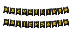 Baner girlanda urodzinowa "Wszystkiego najlepszego" czarny