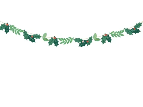 Baner Girlanda świąteczna JEMIOŁA ostrokrzew 150 cm