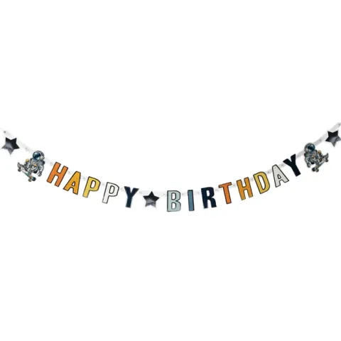 Baner urodzinowy girlanda Happy Birthday kosmos 250 cm