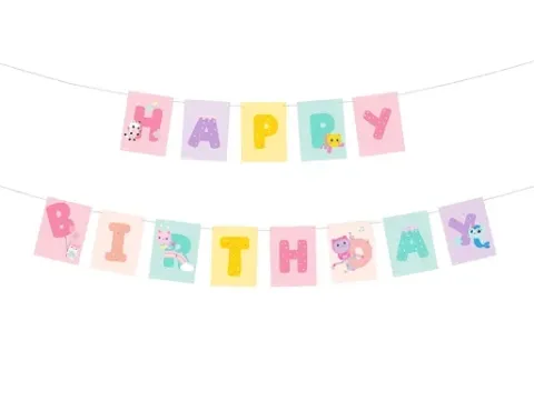 Baner urodzinowy Happy Birthday Koci Domek Gabi