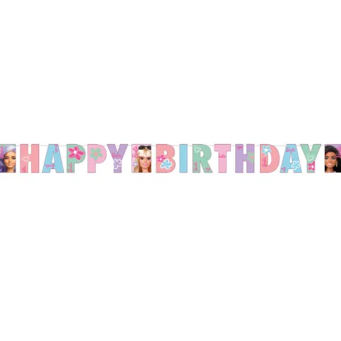 Baner urodzinowy "Happy Birthday" Barbie 180 cm