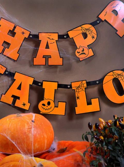 Banner girlanda wisząca Happy Halloween dynia 210 cm