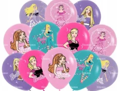 BARBIE balony gumowe z nadrukiem 12 szt. mix