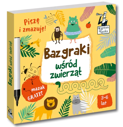 BAZGRAKI WŚRÓD ZWIERZĄT (3-6 LAT) KSIĄŻKA + MAZAK KAPITAN NAUKA