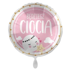 Będziesz CIOCIĄ balon foliowy okrągły 18"