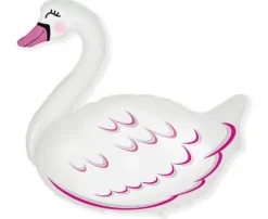 Biały łabędź balon foliowy 61 cm