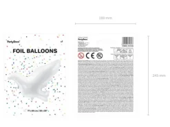 Biały gołąb balon foliowy 77x66 cm