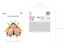 Biedronka złota balon foliowy 87x75 cm