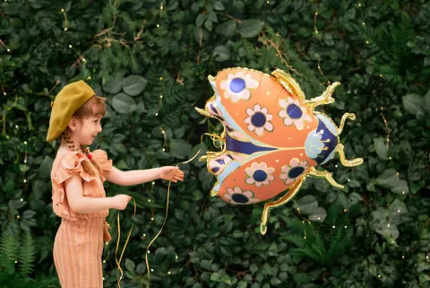 Biedronka złota balon foliowy 87x75 cm