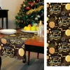 Bieżnik na stół czarny Happy New Year Sylwester 300 x 28 cm