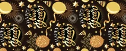Bieżnik na stół czarny Happy New Year Sylwester 300 x 28 cm