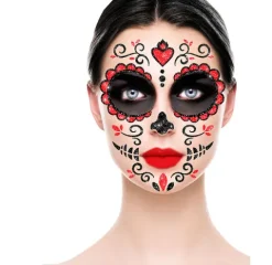 Blingi Naklejki brokatowe na twarz - czaszka meksykańska Catrina
