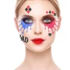 Blingi Naklejki brokatowe na twarz - Harley Quinn