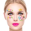 Blingi Naklejki brokatowe na twarz - 90's retro neon