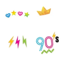 Blingi Naklejki brokatowe na twarz - 90's retro neon