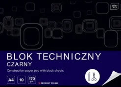 Blok techniczny czarny A4 10 kartek
