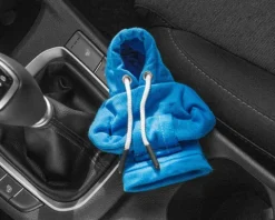 Bluza z kapturem na gałkę biegów - NIEBIESKA