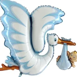 Bocian baby shower 135 cm girl or boy balon foliowy