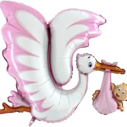 Bocian baby shower 135 cm girl or boy balon foliowy